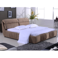 现代风格 1.5米 1.8米 双人床 绒布床 布艺床 全拆洗床