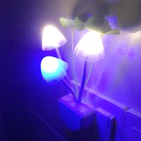 感应光控LED床头三头蘑菇小夜灯休闲创意卧室婴儿喂奶灯客厅蘑菇