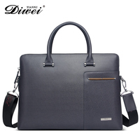 Diwei2014新款男包 男士手提包横款商务休闲包单肩包牛皮公文包包