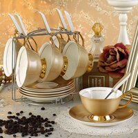 欧式骨瓷咖啡杯套装6杯创意高档花茶杯陶瓷红茶杯英式下午茶茶具