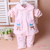 婴儿衣服 女宝宝0-2-3-5-6-8-9个月0-1岁宝宝春季纯棉套装外出服