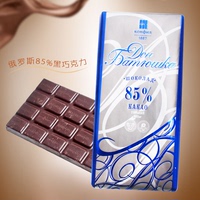 俄罗斯进口纯黑巧克力板块微苦百分之85 100克 零食满包邮