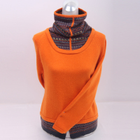 鄂尔多斯产羊绒衫正品女2015冬装时尚新款堆领加厚休闲女式羊绒衫