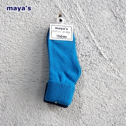 maya's秋棉袜子-宝宝袜子儿童长筒袜三挽袜-2双一组