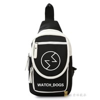 Watch Dogs 2背包 看门狗周边胸包 动漫游戏男女小单肩钱包斜挎.