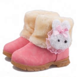2015冬季童鞋韩版儿童雪地靴女童2宝宝3棉鞋4软底短靴子1-5岁半潮