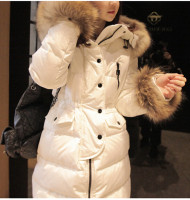 2015韩国新款女装中长款棉衣棉服修身连帽棉袄毛领冬装外套显瘦潮
