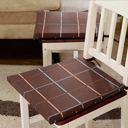 欧式餐桌椅垫布艺 绛红/深咖啡大格子 加厚海绵垫 坐垫套加芯