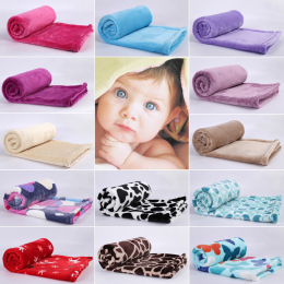 紫莓法兰绒毛毯加厚办公室毯午睡空调毯沙发盖毯儿童珊瑚绒小毯子