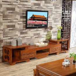 香樟木地柜 实木伸缩电视柜 储物柜现代中式简约客厅影视柜 特价