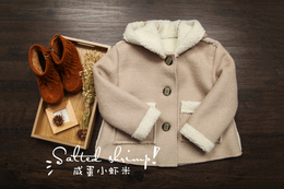 15韩国冬装款 女童装宝宝儿童羊羔绒麂皮大衣加绒加厚高品质外套