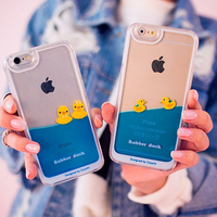 s液体小黄鸭子手机壳LovelyDuck苹果5S保护套动态壳女iPhone6plu