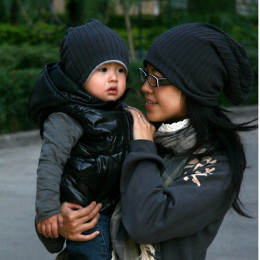 【天天特价】 秋冬亲子帽 儿童帽 母子母女一家三口帽 可双面戴
