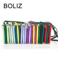 Boliz 新到头层牛皮闺蜜风琴信封包 3层颜色自由搭 真皮女包小包