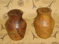 欧洲收藏品 家居工艺品 手工制作木质调料瓶一套三件装饰品 B0038