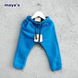 包邮maya's冬裤男童裤子宝宝抓绒哈伦裤小脚裤大裆裤