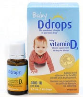 美国直邮DDrops d3维生素婴幼儿补钙促改吸收滴剂 两瓶220