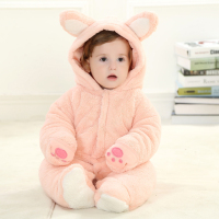 0-1岁男女宝宝珊瑚绒连体睡衣3-5-6-7-8个月婴儿秋冬季加厚外出服