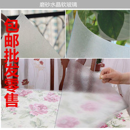 PVC磨砂桌布 软玻璃透明玫瑰花防水耐磨加厚台布晶板桌垫进口桌布