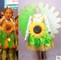 小荷风采少儿童演出服舞蹈金色的微笑服装舞台装太阳花纱裙向日葵