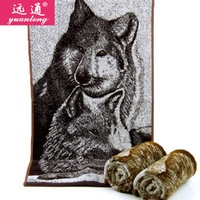 纯棉家居日用毛巾 彰显个性图案 与狼共舞 32股割绒提花