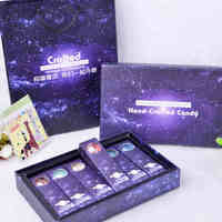 星空棒棒糖礼盒 6只装太阳系宇宙星空糖创意生日礼物喜糖零食糖果