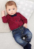 【现货】英国代购NEXT正品童装春款男宝宝红色格子过年礼服衬衫