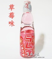 日本原装进口 碳酸饮料哈塔 (哈达）波子汽水含弹珠 草莓味200ml