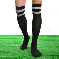 空白版足球袜加厚毛巾底长筒男运动袜子吸汗透气防滑防黑色