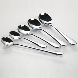 不锈钢加厚勺 咖啡勺子饭勺成人勺 长柄勺子尖头圆头西餐餐具套装
