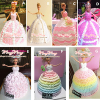 北京芭比娃娃蛋糕创意手工卡通芭比公主儿童生日彩虹蛋糕送货上门