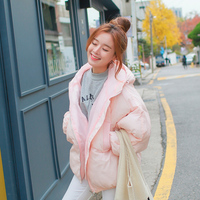 2015冬季新款韩版学院风加厚面包服 连帽宽松棉衣短款学生外套女