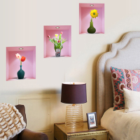 花卉仿真3D墙贴画 创意墙贴卧室温馨客厅背景可移除立体墙壁贴纸