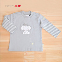 德国Bornino 婴幼儿长袖灰色休闲T恤 婴儿服 中国宝宝建议拍大1码