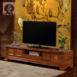 香樟木电视柜 实木地柜 储物柜新中式简约客厅影视柜免安装