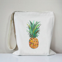 墨迹 凤梨菠萝图案帆布包袋 水果简约布袋 环保购物袋定制图案
