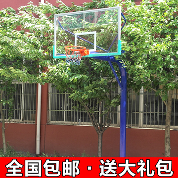 兴华 户外标准成人移动地埋式独臂篮球架固定式圆管室外篮球架