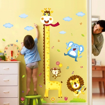 超大1.8米可爱卡通宝宝婴儿身高贴测量尺墙贴纸卧室儿童房可移除
