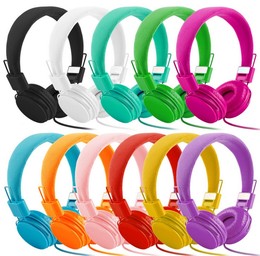 正品乐趣头戴式耳机彩色带麦折叠式耳机MP3平板电脑手机耳机耳麦