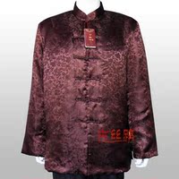 古丝路纯手工制作织锦缎复古唐装薄型男式中式棉衣