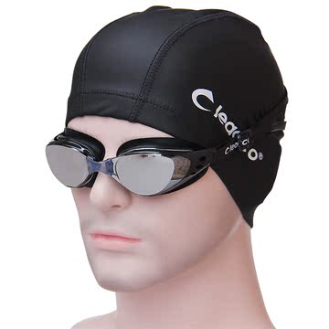 力酷近视泳镜加泳帽游泳套装防水防雾度数游泳镜电镀游泳眼镜套餐