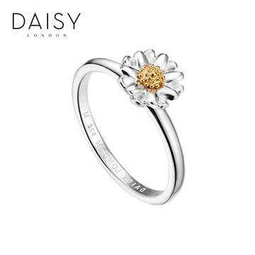 Daisy London单朵雏菊925银戒指尾戒戒圈女美腻小物
