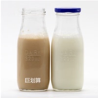 特制加厚320ml玻璃牛奶杯子果汁瓶铁盖酸奶瓶鲜奶瓶果汁瓶奶茶瓶