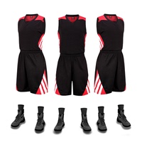 篮球服背心服 训练球衣运动套装 透气比赛队服图案定制印字号黑色