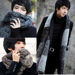2015新款韩版冬季男士围巾潮青年针织保暖加厚毛线加长学生款年轻