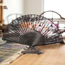 夏季苏州折扇苏扇真丝俏折扇批发工艺礼品扇古风日式和风女扇竹扇