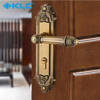 德国KLC 欧式黄古铜室内门锁 卧室实木房门锁具卫生间把手