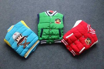 童装棉袄2015冬季新款大嘴韩版猴男童女童棒球加绒加厚外套中小童