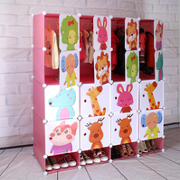 树脂卡通组装儿童简易衣柜 创意环保宜家 塑料宝宝婴儿衣橱 包邮