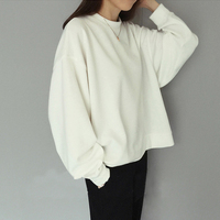 韩国ulzzang女装2015秋季新款纯色宽松套头女式长袖针织衫打底